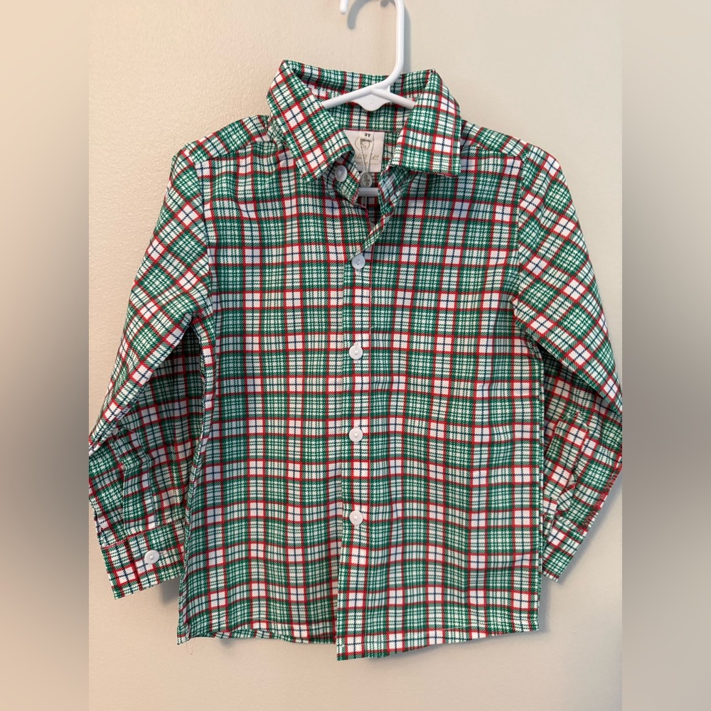 Lullaby Set Christmas Plaid Button Down Shirt
